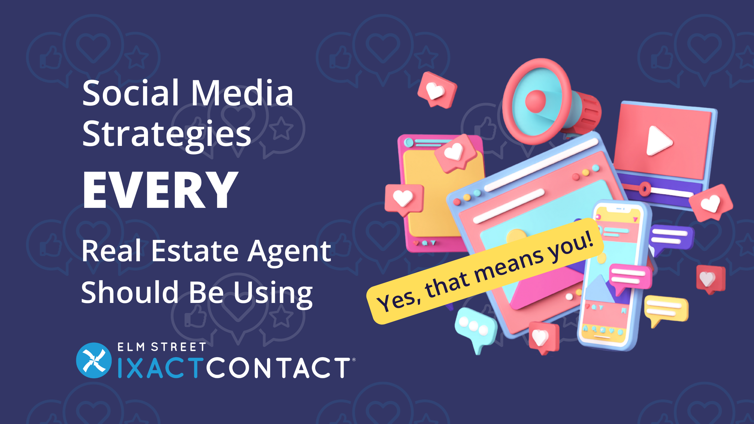 Social media icons on dark background representing social media marketing for real estate agents strategies