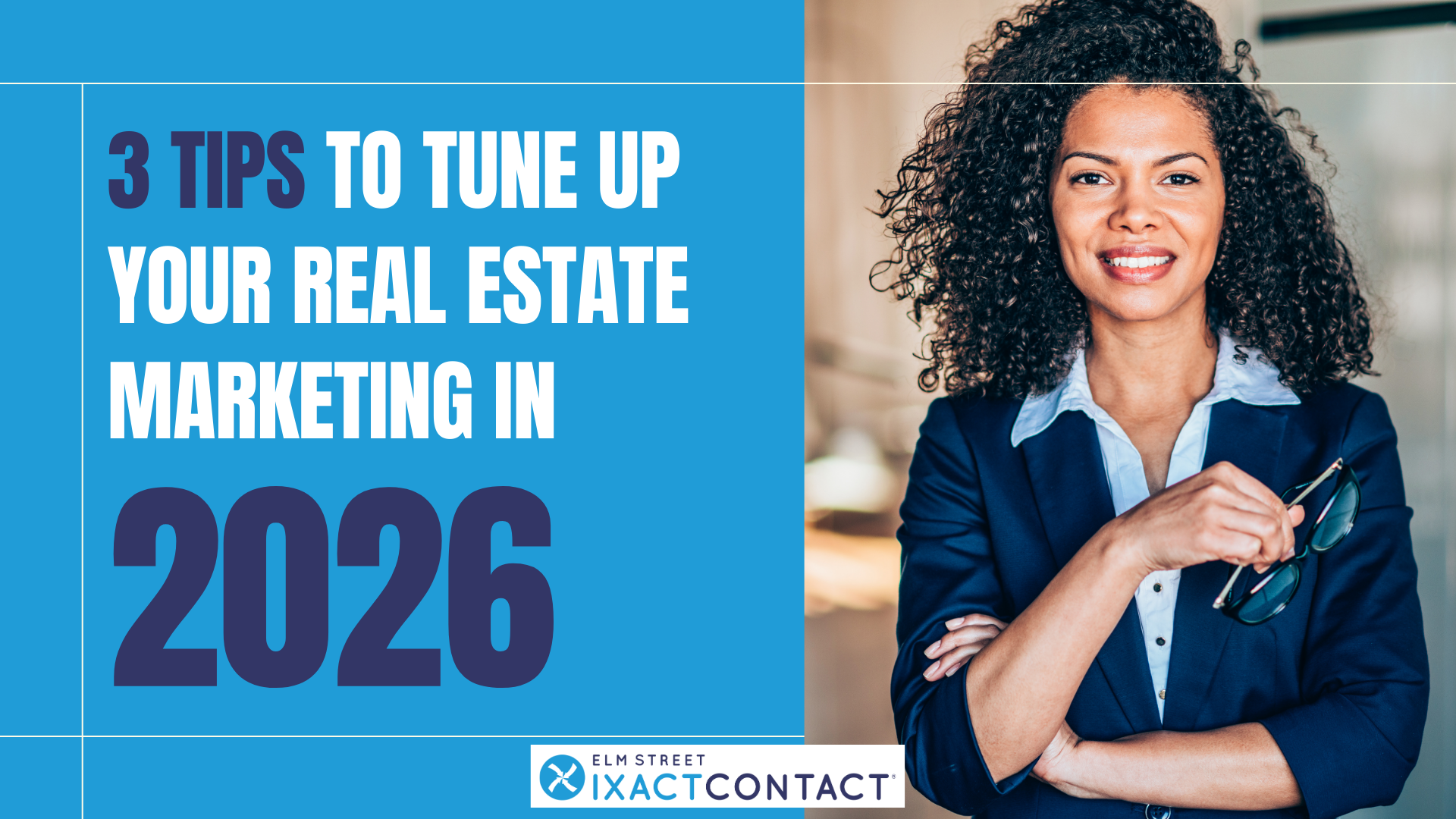 Female real estate agent using a CRM, representing a real estate CRM marketing strategy for 2026